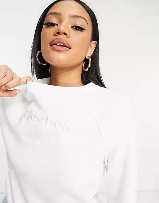 Reebok large logo sweatshirt in white | ASOS (Global)