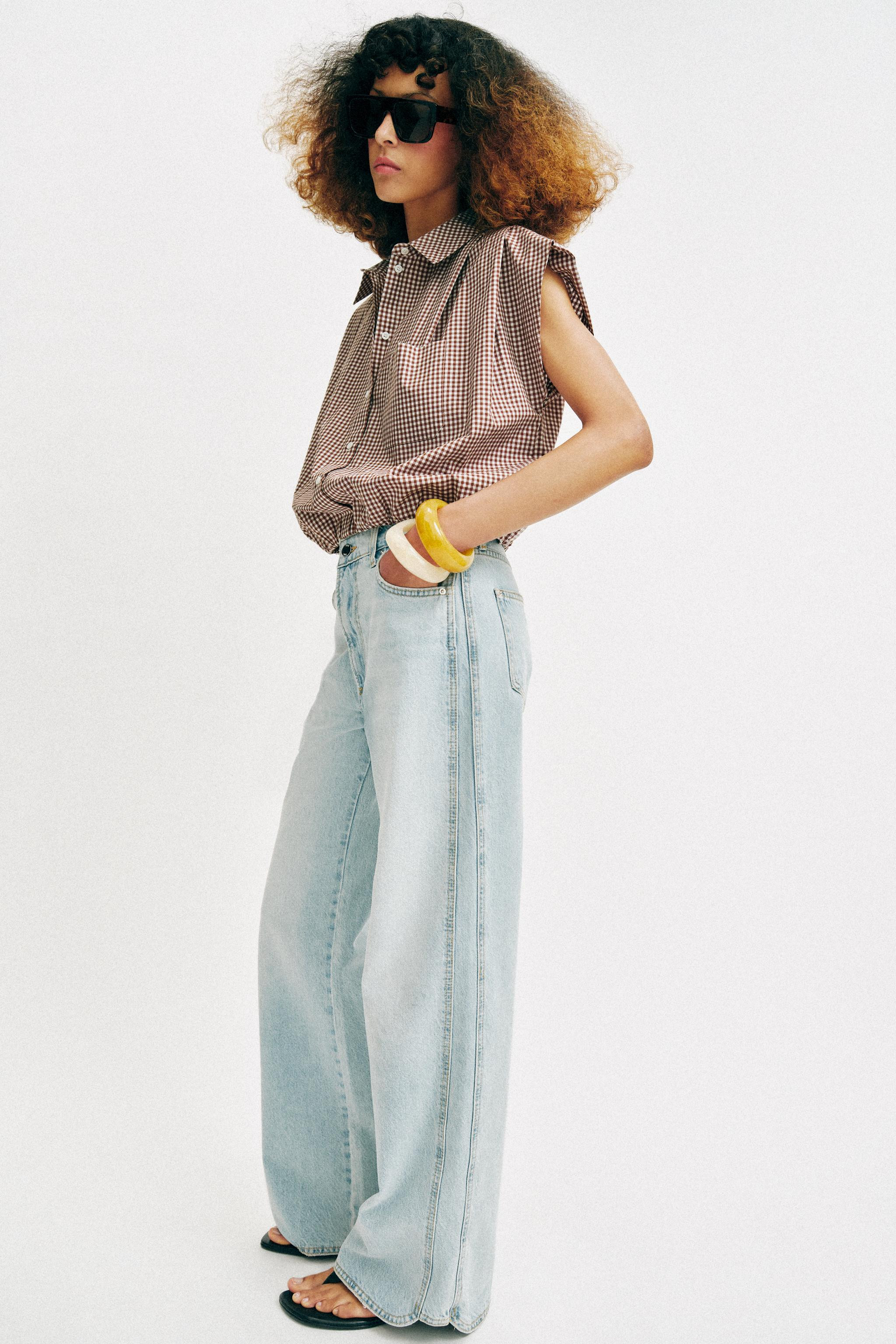 CROPPED GINGHAM SHIRT | Zara US