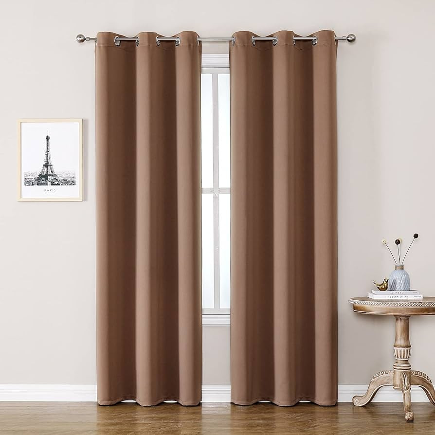 ChrisDowa Grommet Room Darkening Curtains for Bedroom and Living Room - 2 Panels Set Thermal Insu... | Amazon (US)