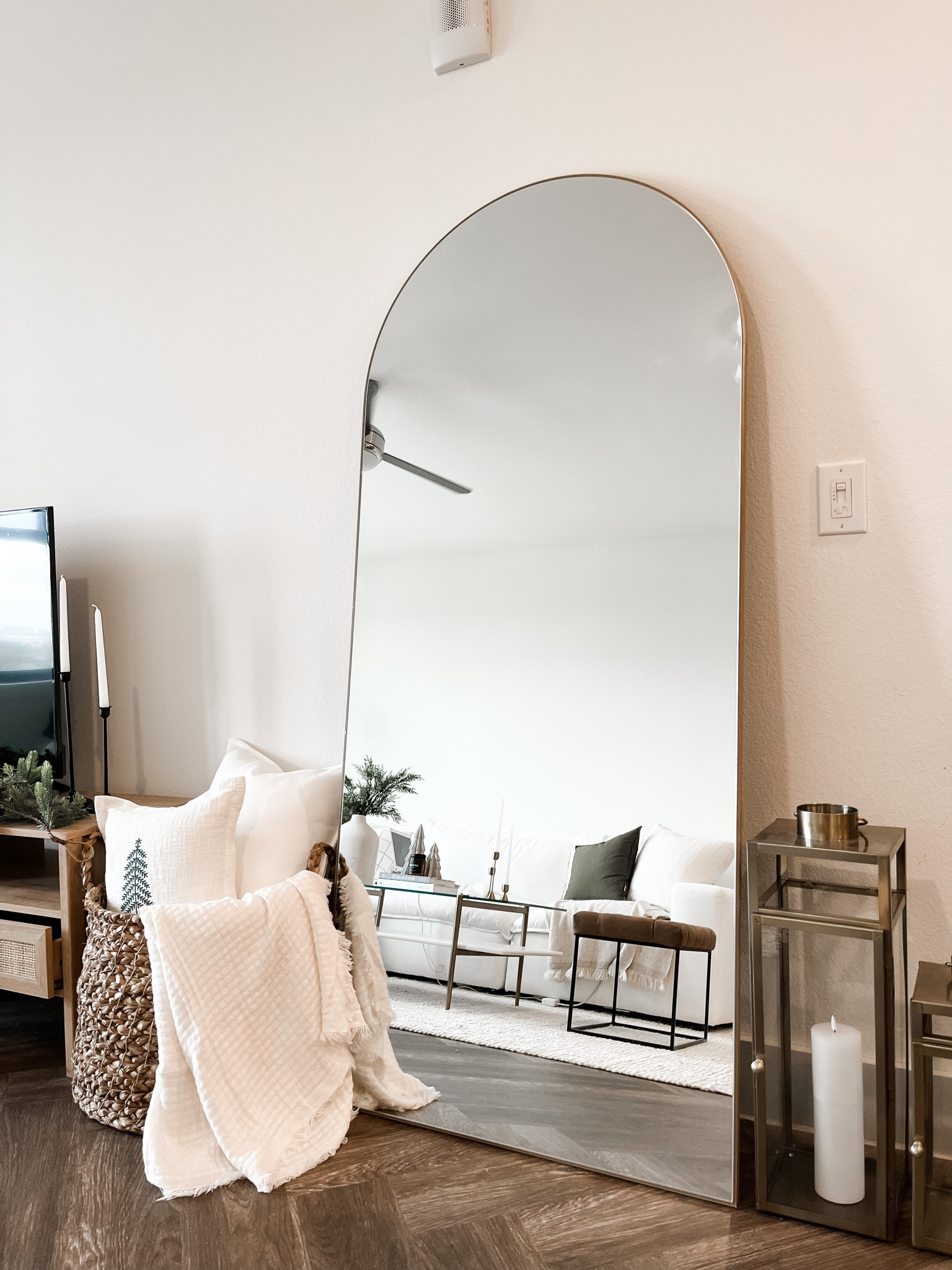 Floor mirror decor | living room decor | living room decor ideas | apartment living room ideas | apartment living room decor 

#LTKhome