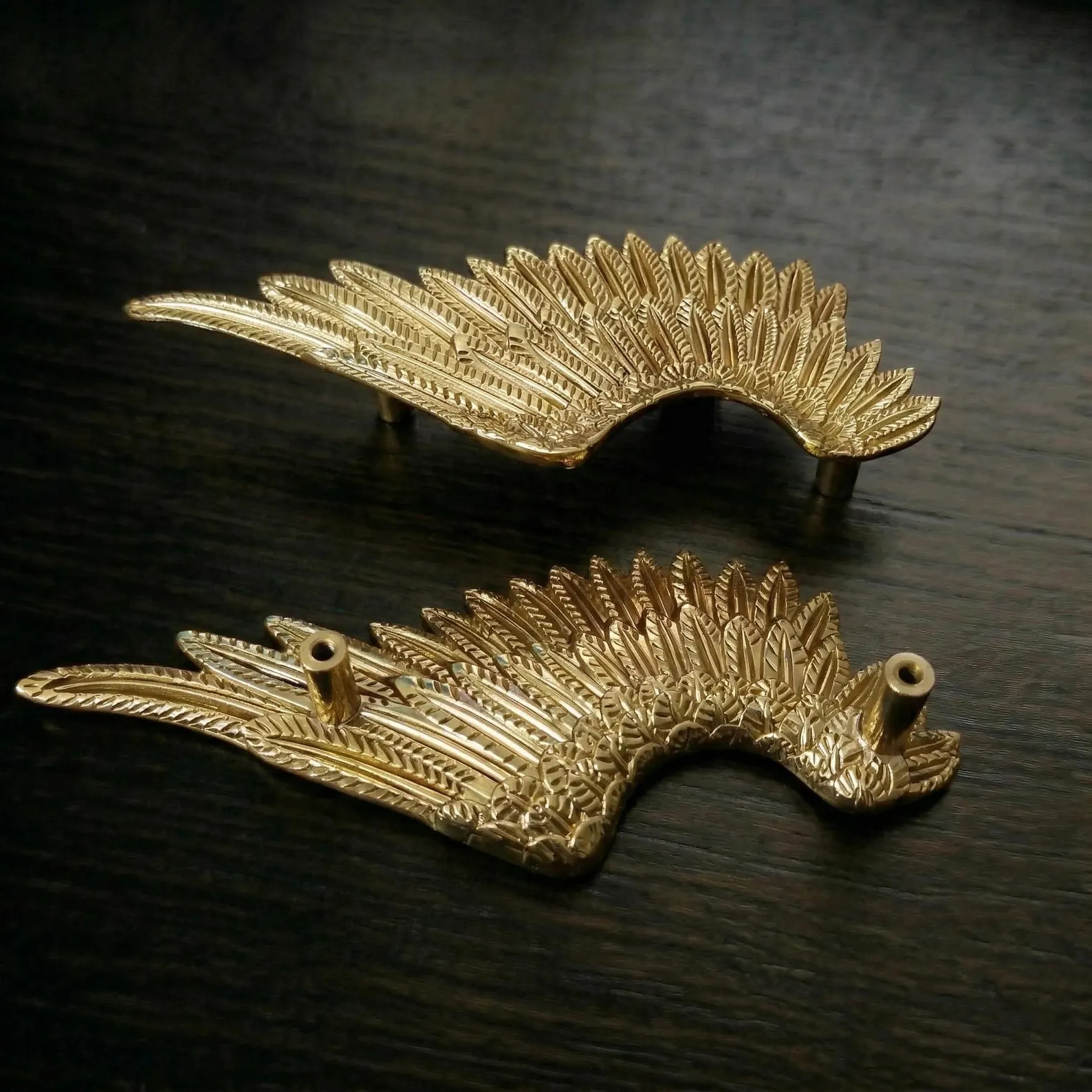 Gold Angel Wings Cabinet Pulls, Large Decorative Brass Wing Knobs for Wardrobe & Drawer, Ornate F... | Etsy (Global)