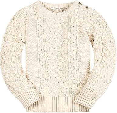 Hope & Henry Girls Cable Front Pullover Sweater | Amazon (US)