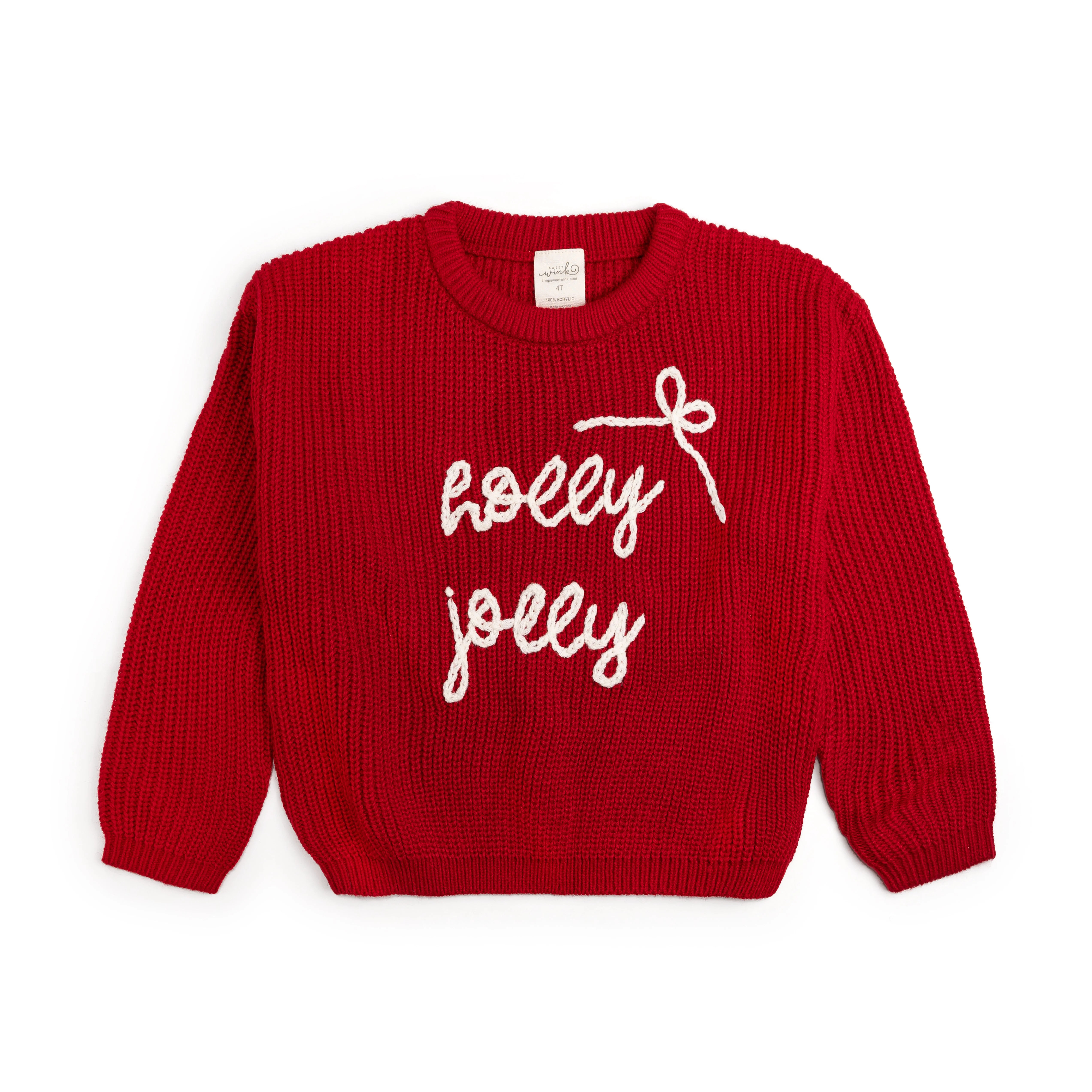 Holly Jolly Bow Christmas Knit Sweater | Sweet Wink