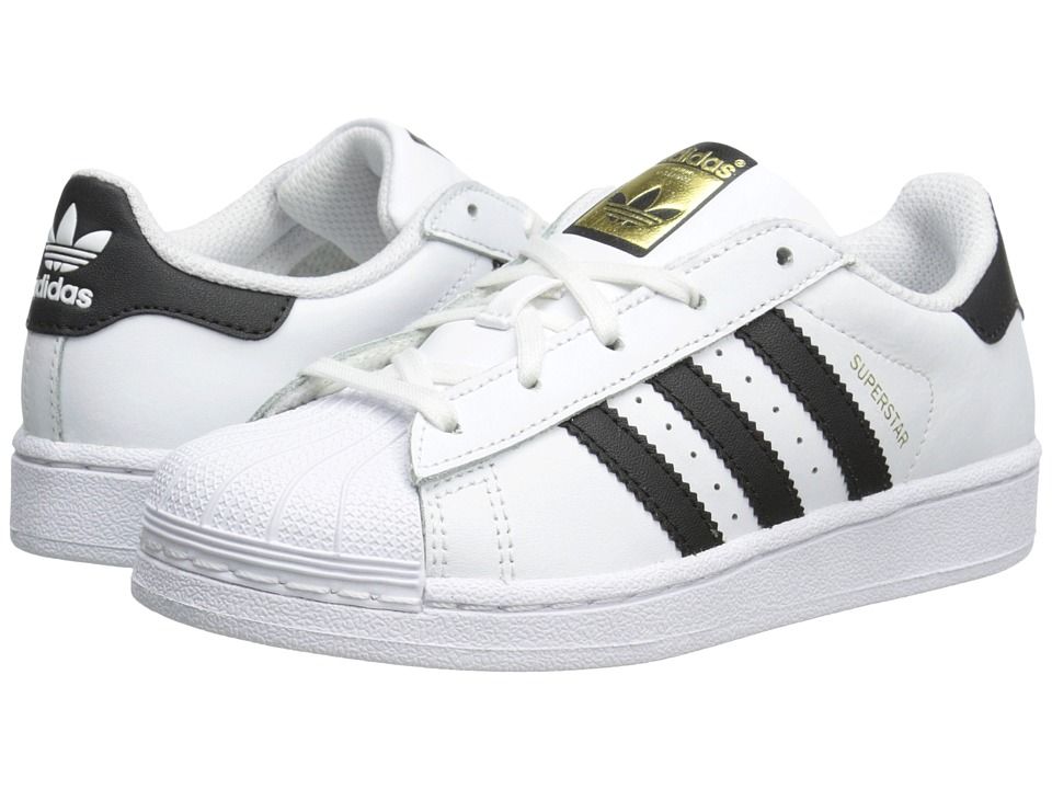 adidas Originals Kids - Superstar (Little Kid) (White/Black/White) Kids Shoes | Zappos