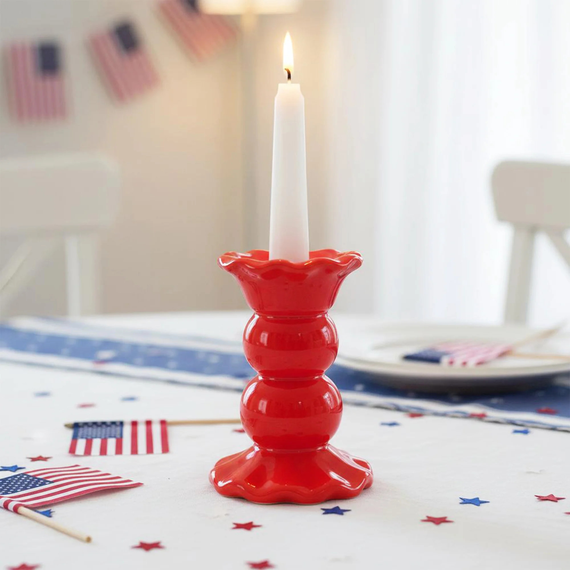 Taper Candle Holder, Red, 4.5", by My Texas House | Walmart (US)