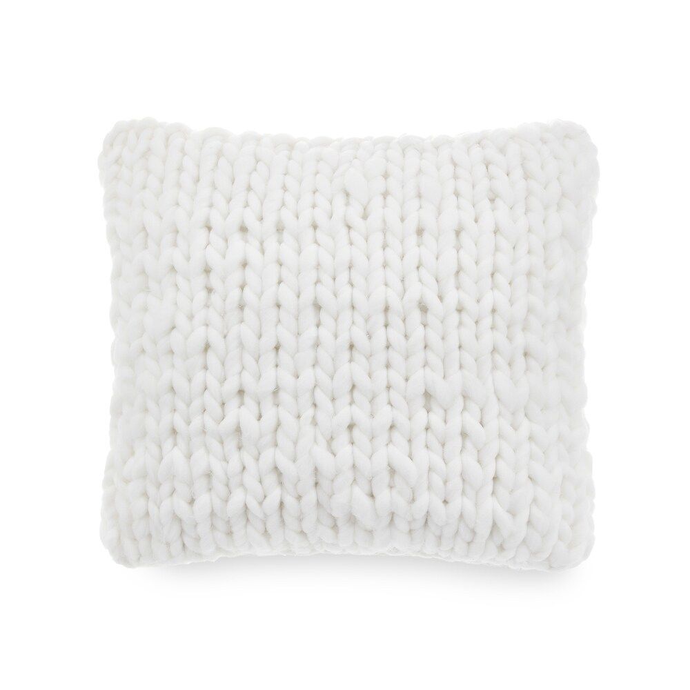 Laurel White Chunky Knit Throw Pillow | Bed Bath & Beyond