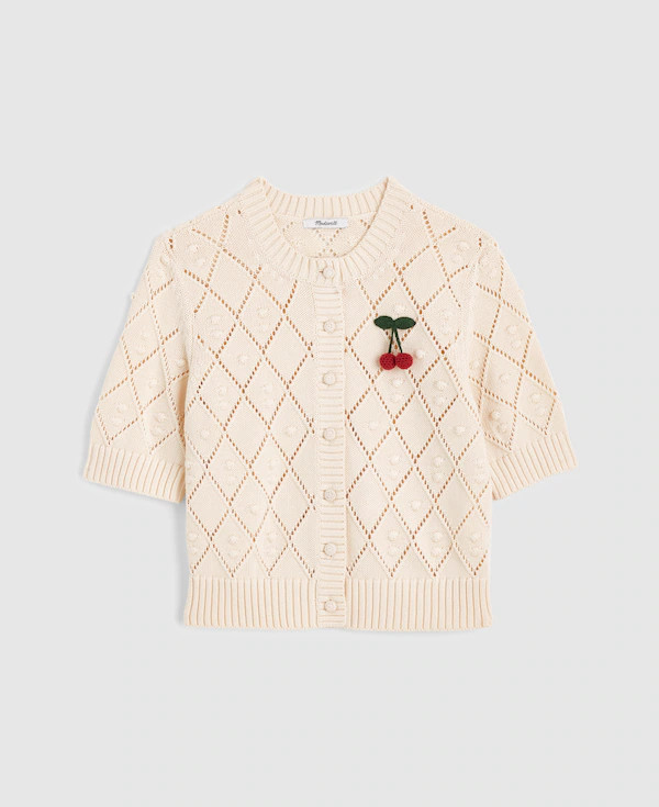 Bauble Pointelle-Stitch Cardigan in 100% Cotton | Madewell