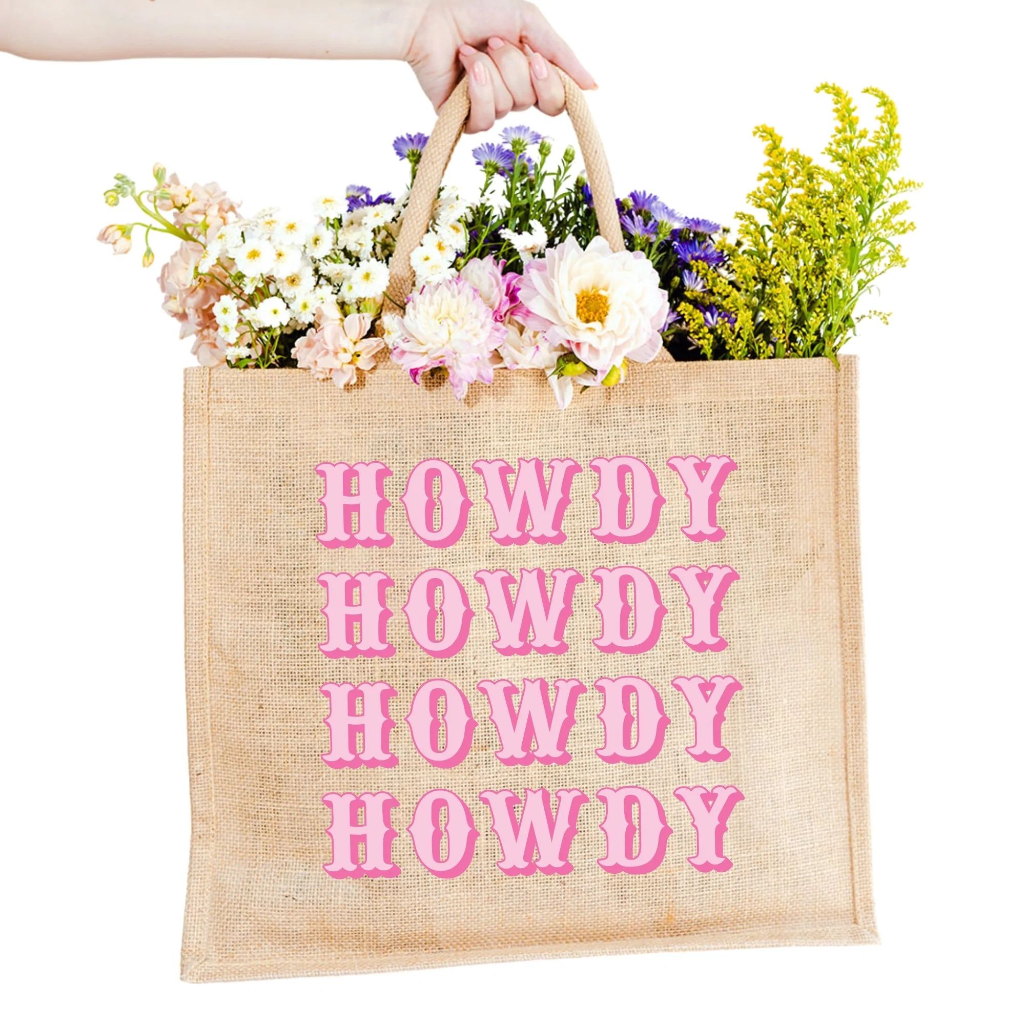 Howdy Jute Carryall - Pink | Sprinkled With Pink