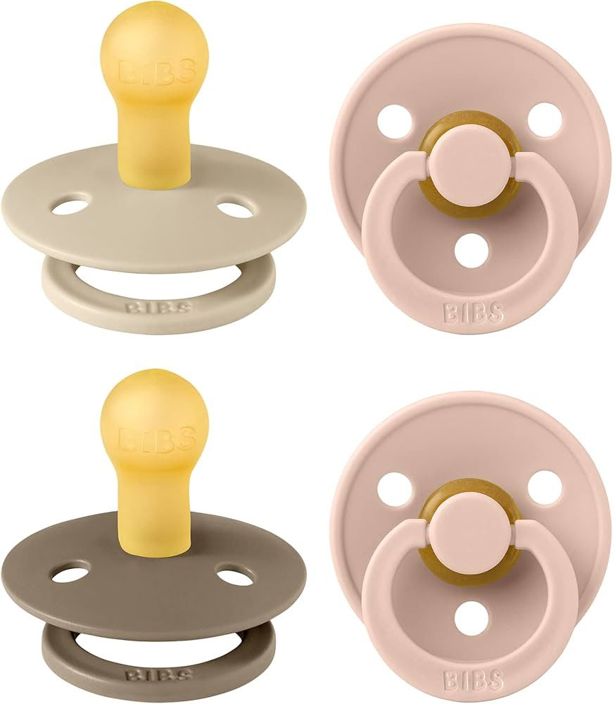 BIBS Pacifiers - Colour 4 Pack | Round Nipple Baby Pacifier | BPA Free Natural Rubber Latex Sooth... | Amazon (US)