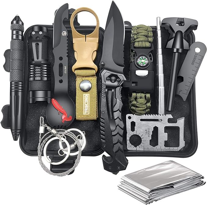 Gifts for Men Dad Husband, Survival Gear and Equipment 12 in 1, Survival Kit, Fishing Hunting Chr... | Amazon (US)