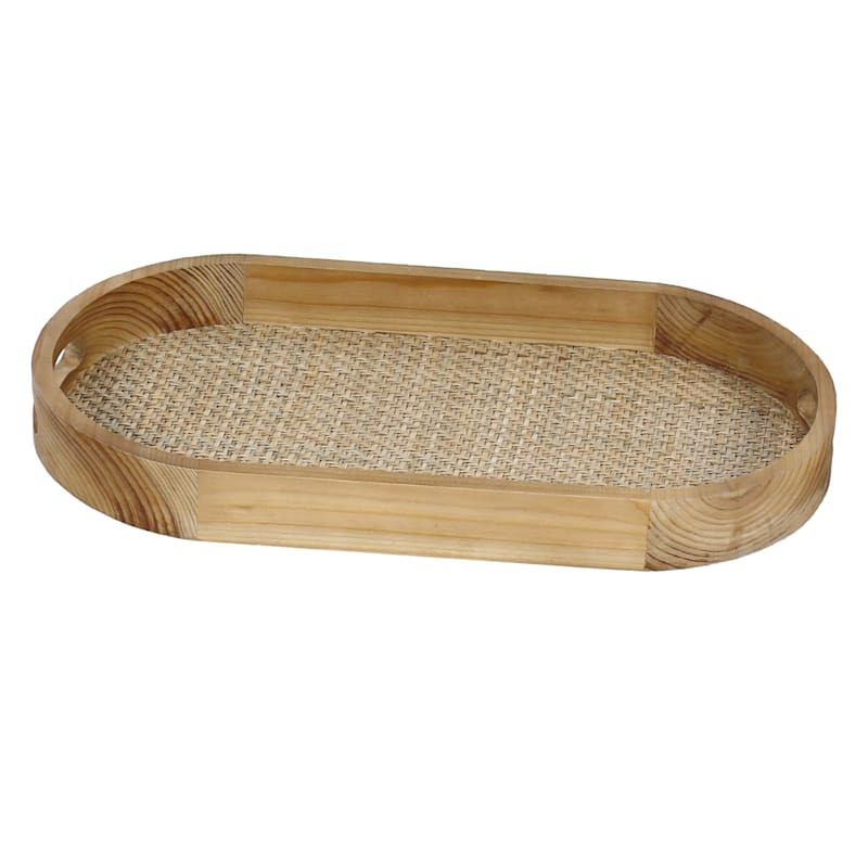Providence Oval Wooden Tray, Large | At Home