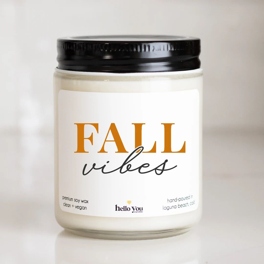 Fall Vibes Candle | Fall Scented Candles | Autumn Candle | Pumpkin Candle | Fall Gift | Fall Deco... | Etsy (US)