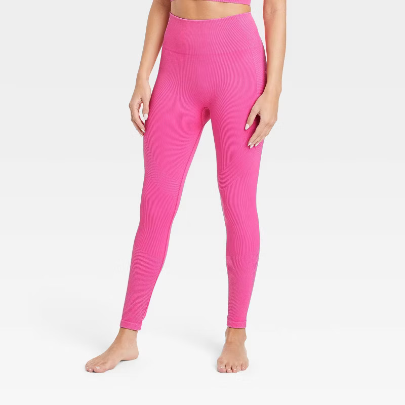 Women's High-Rise Ribbed Seamless 7/8 Leggings - JoyLab™ | Target