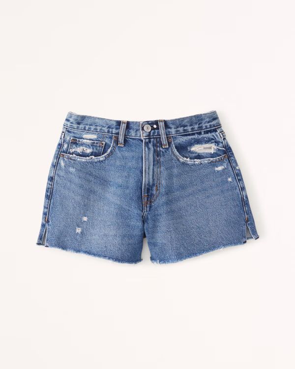 Curve Love Mid Rise Boyfriend Shorts | Abercrombie & Fitch (US)