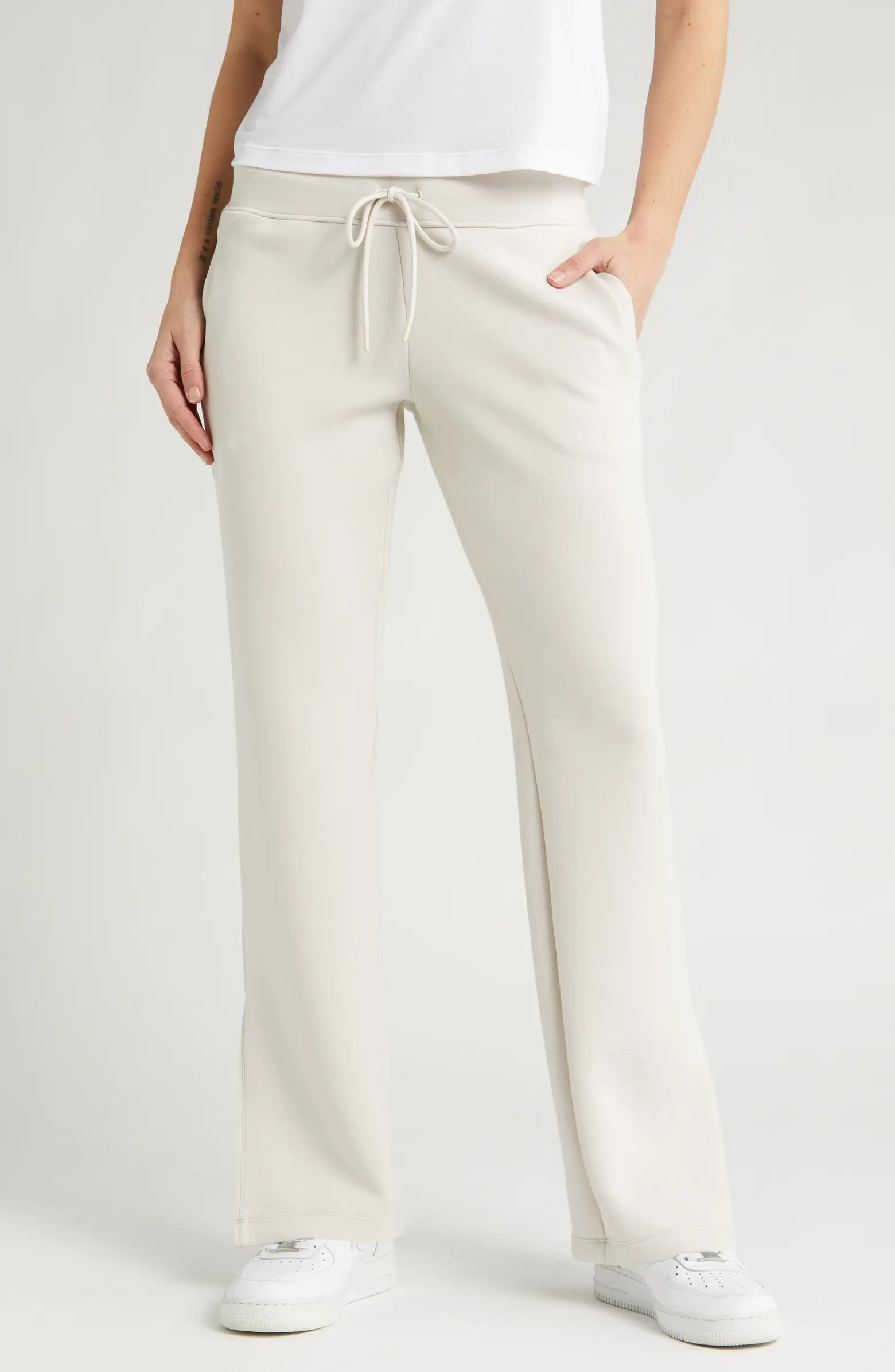Zella Level Set Straight Leg Slit Hem Track Pants | Nordstrom | Nordstrom