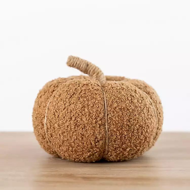 Brown Sherpa Harvest Plush Pumpkin, 4.5 in. | Kirkland's Home