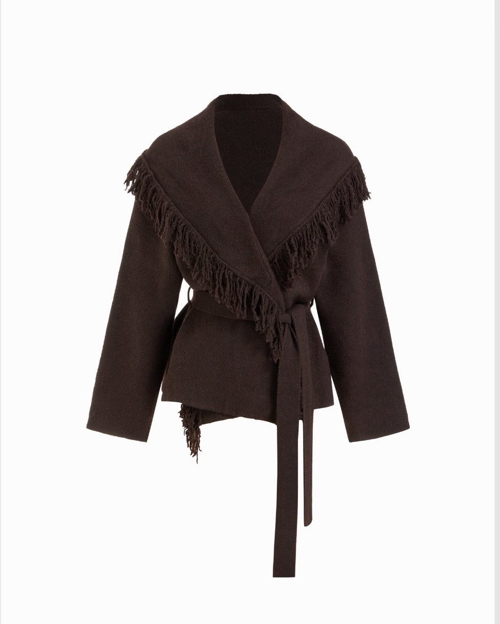 FRINGED WOOL-BLEND KNIT WRAP. Also come in beige.

#LTKFindsUnder50