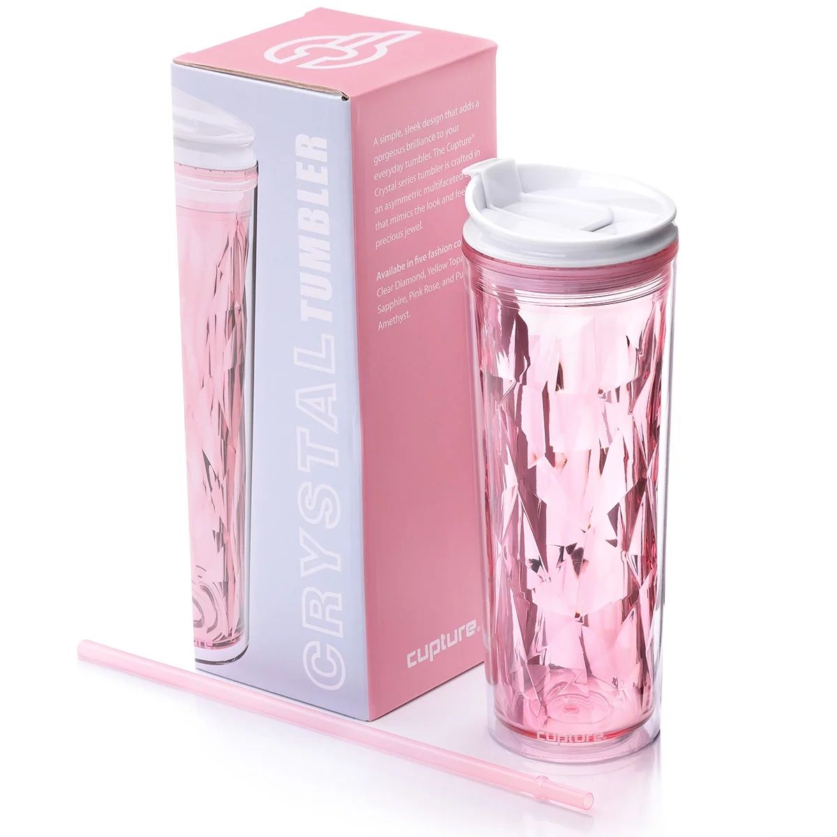 Cupture Crystal Click & Seal Shake Tumbler Cup for Hot or Cold Drinks - 22 oz (Pink Rose) - Walma... | Walmart (US)