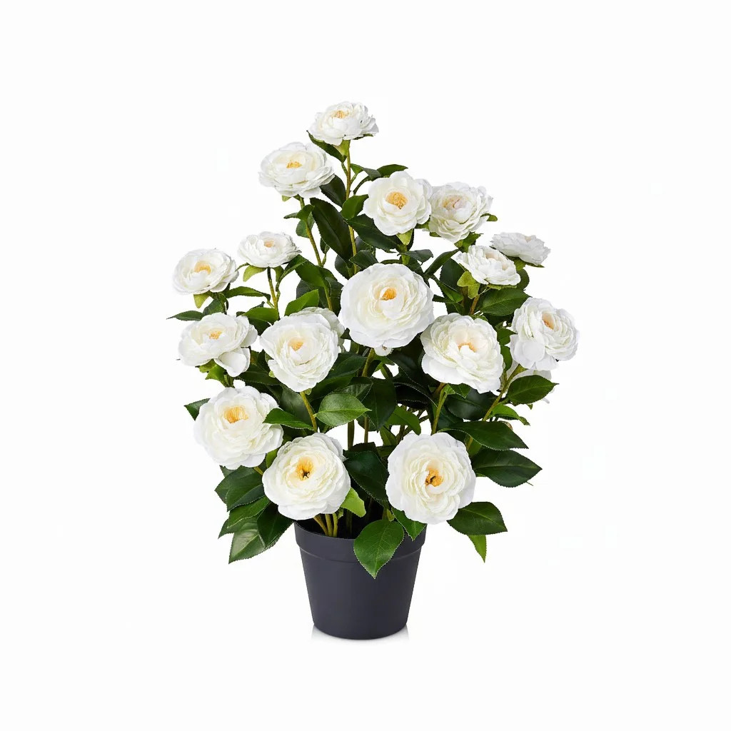 DR.Planzen 2 ft Artificial Camellia Tree, Faux Camellia Plant in Pot, 24in Full White Blooms, 28 ... | Walmart (US)