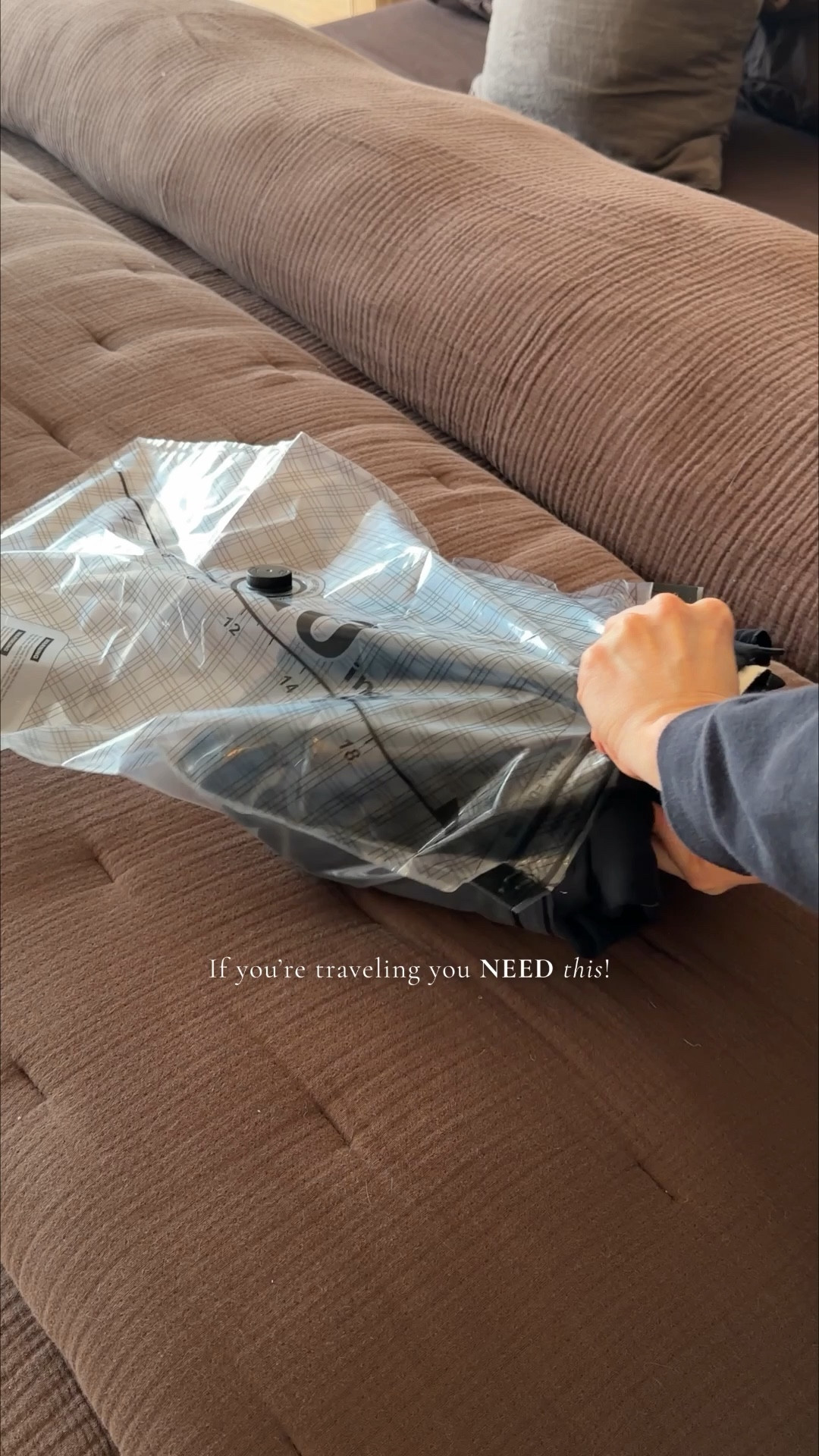 I found this on Amazon right before we left and I swear it changed how I pack!

I’m such an overpacker (because you literally never know lol) but this comes with a bunch of different sized bags + a little rechargeable vacuum that sucks all the air out and then you have more room!

#LTKtravel #LTKhome #LTKsale