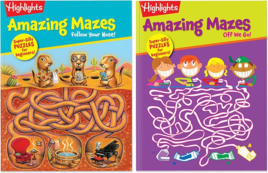 Highlights Amazing Mazes Maze Books for Kids Ages 3-6, 2-Pack, 144 Pages - Beginner Level | Amazon (US)