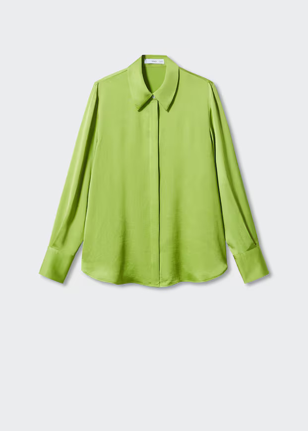 Satin finish flowy shirt | MANGO (US)