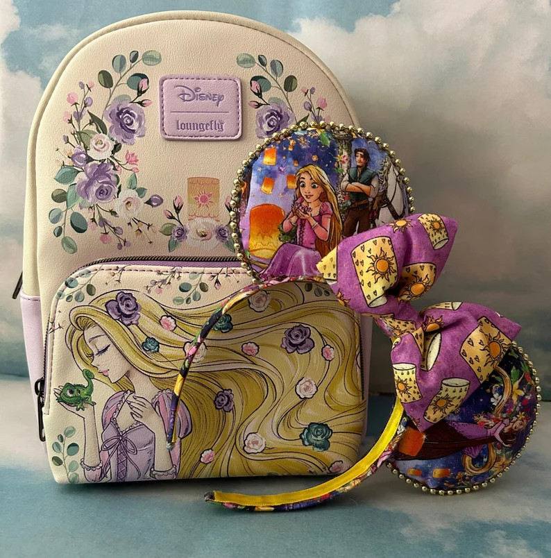 Princess Rapunzel Inspired Minnie Mouse Ears, Princess Rapunzel Ear Headbands - Etsy | Etsy (US)