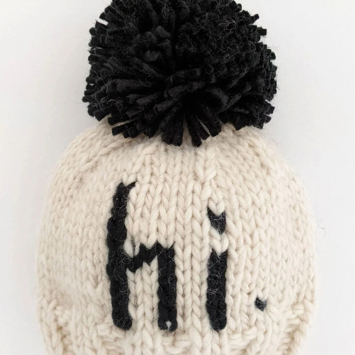 "Hi." Knit Beanie, Black | SpearmintLOVE