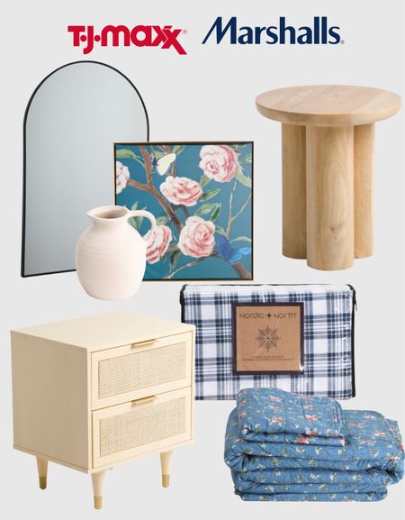 Flannel duvet set, quilt set, wood and cane nightstand, framed art, wall mirror, side table, pitcher

#LTKhome #LTKFind #LTKstyletip
