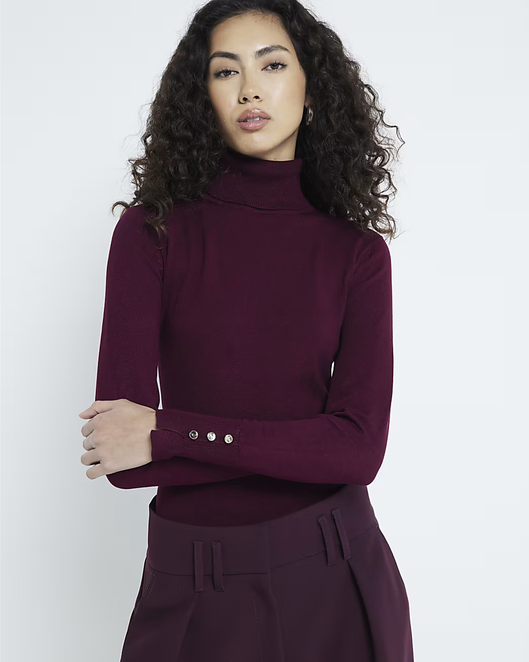 Red Roll Neck Long sleeve Top | River Island (UK & IE)