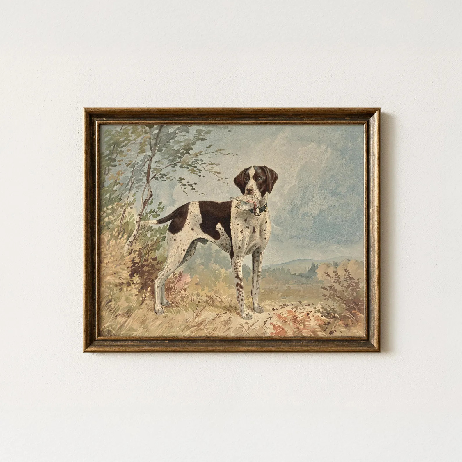 Vintage Dog Painting | Antique Hunting Animal Artwork | Countryside Nature Wall Decor | Digital D... | Etsy (Global)