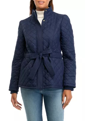 Crown & Ivy™ Women's Long Sleeve Quilt Belted Jacket | Belk