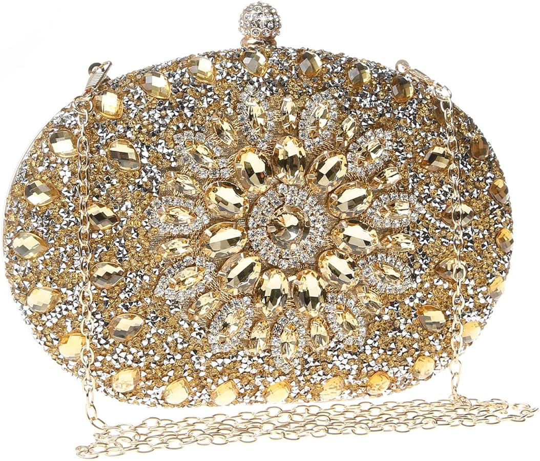 Womens Sparkly Rhinestone Glitter Clutch Purse Evening Handbag Shoulder Bag for Wedding Party Pro... | Amazon (US)