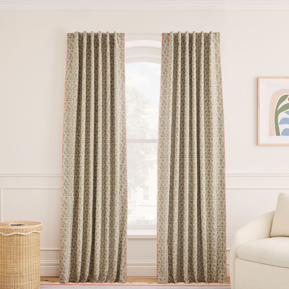 Pink Chicken Spring Floral Blackout Curtain | West Elm (US)