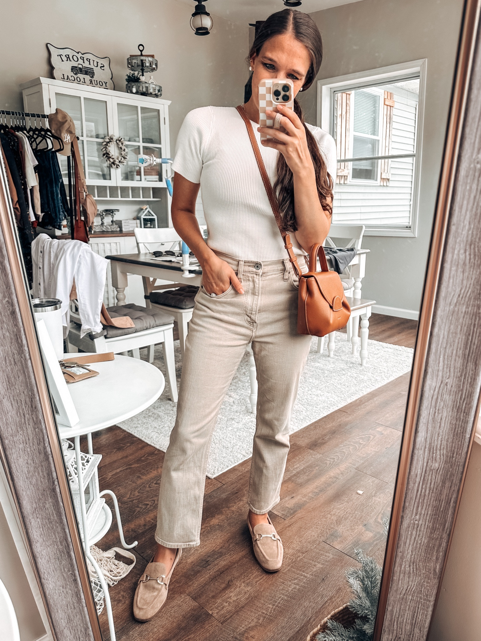 Running errands today! 
Monochromatic look! 
Amazon ribbed tee small 
Pants tts short 
Loafers tts 

#LTKFindsUnder100 #LTKFindsUnder50 #LTKStyleTip