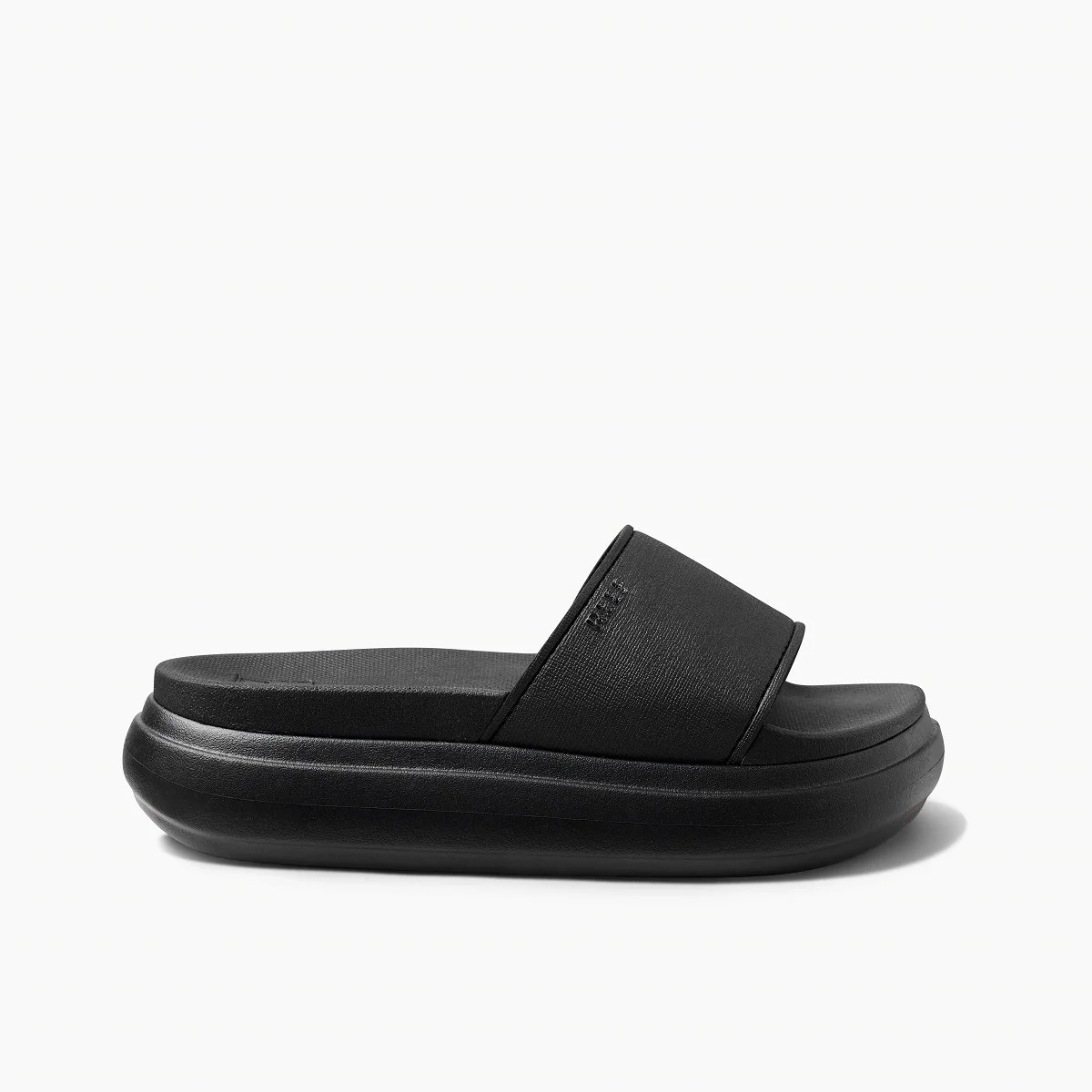 Women's Cushion Bondi Platform Slide in Black/Black | REEF® | REEF