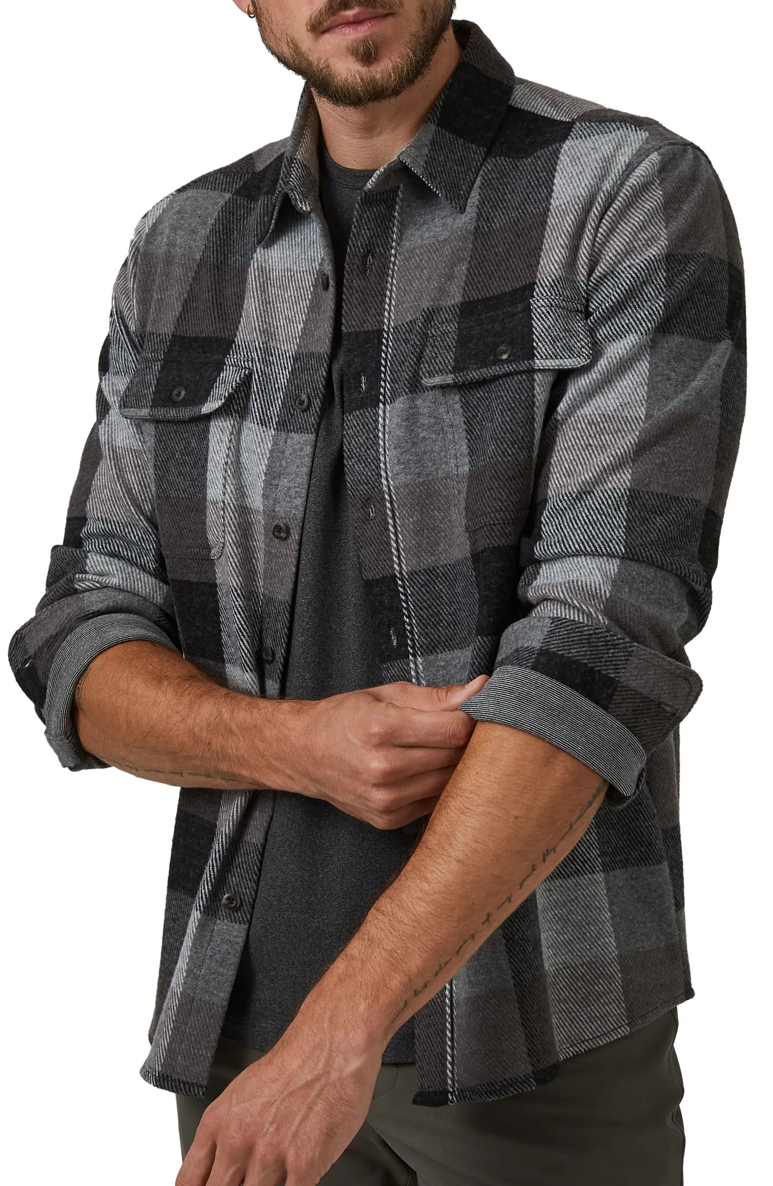 Generation Plaid Stretch Flannel Button-Up Shirt | Nordstrom
