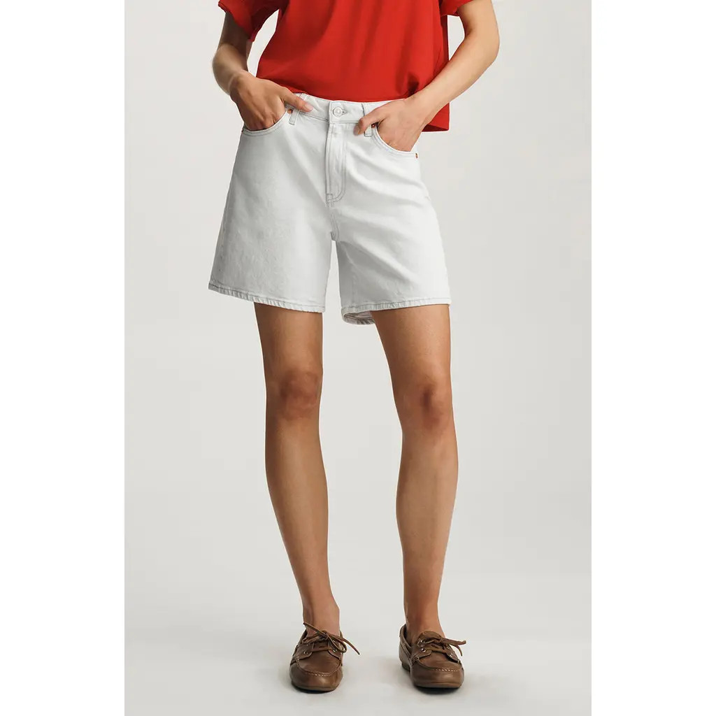 Mavi Jeans Heidi High Waist Mid Thigh Denim Shorts in Light Sky Classic Blue at Nordstrom, Size 30 | Nordstrom