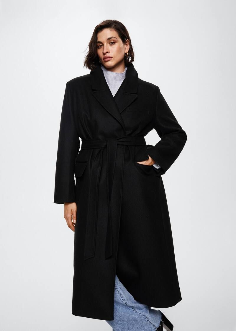 Long lapel coat -  Women | Mango USA | MANGO (US)