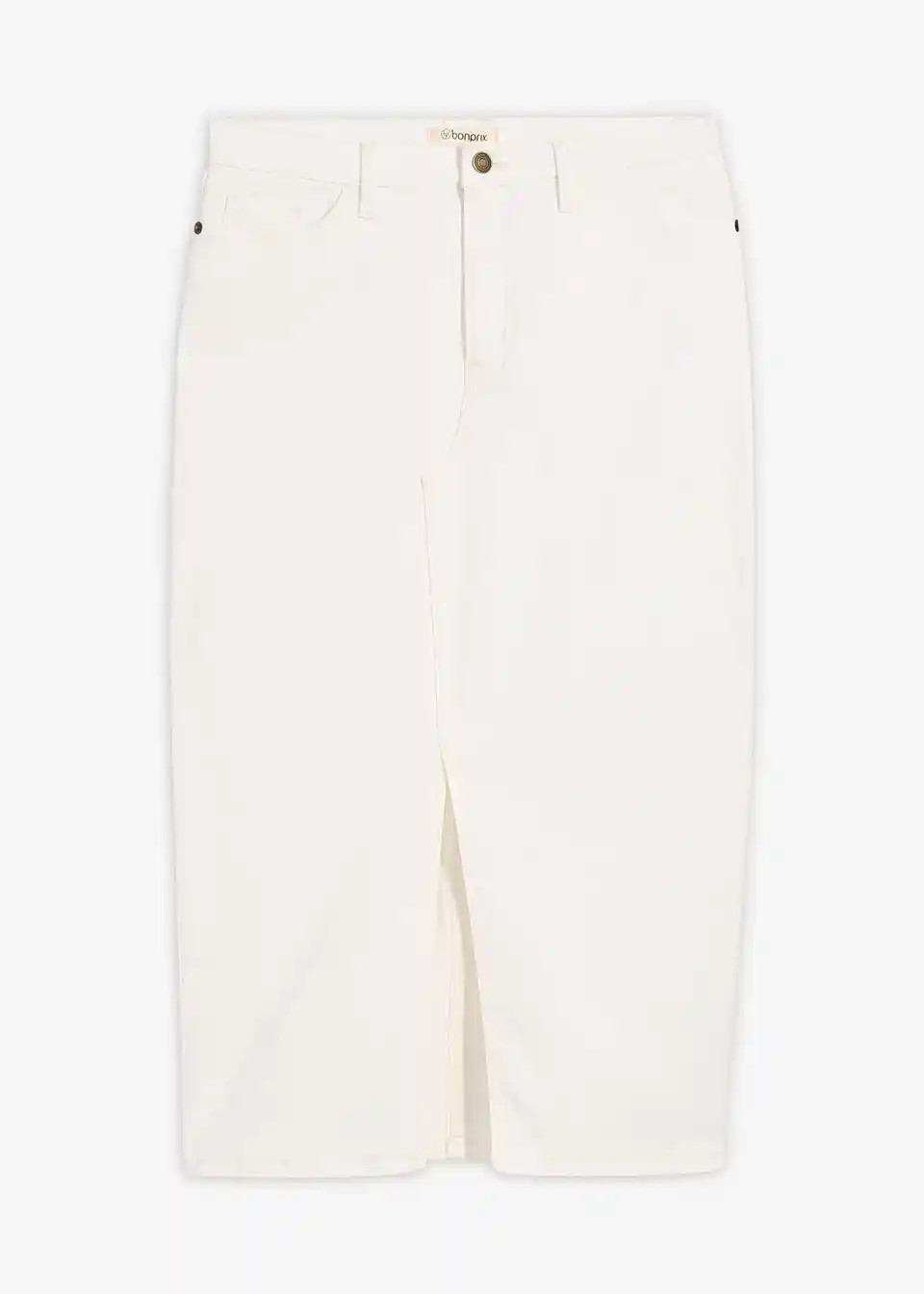 Gerader Jeansrock mit Schlitz - wei\u00df, Regul\u00e4r - Damen | bonprix | Bonprix DE
