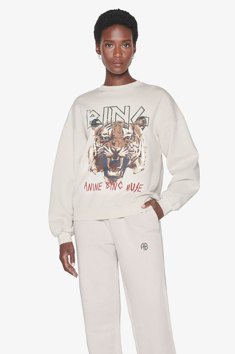 Tiger Sweatshirt - Stone | Anine Bing