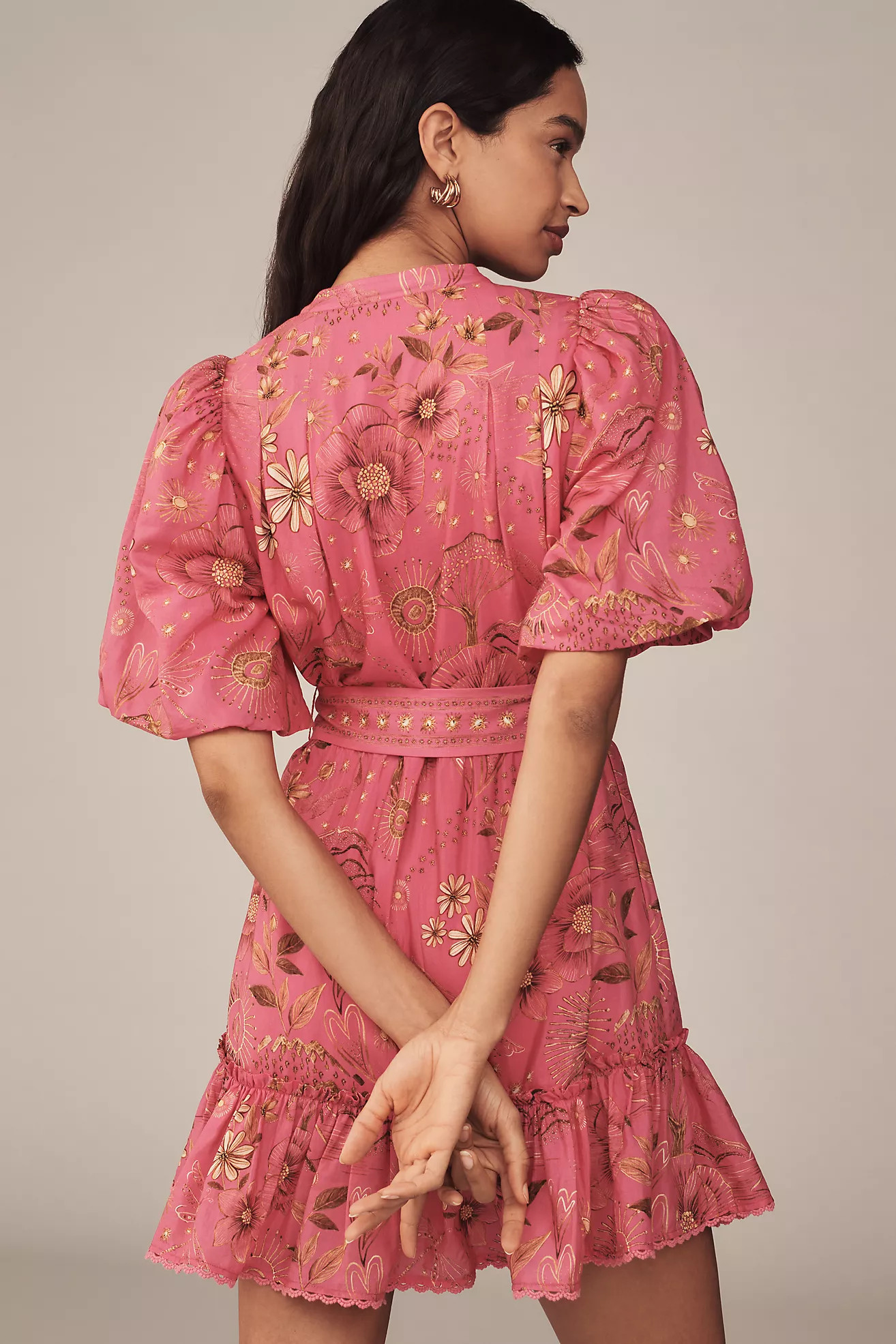 Farm Rio x Anthropologie Short-Sleeve Button-Front Mini Dress | Anthropologie (US)