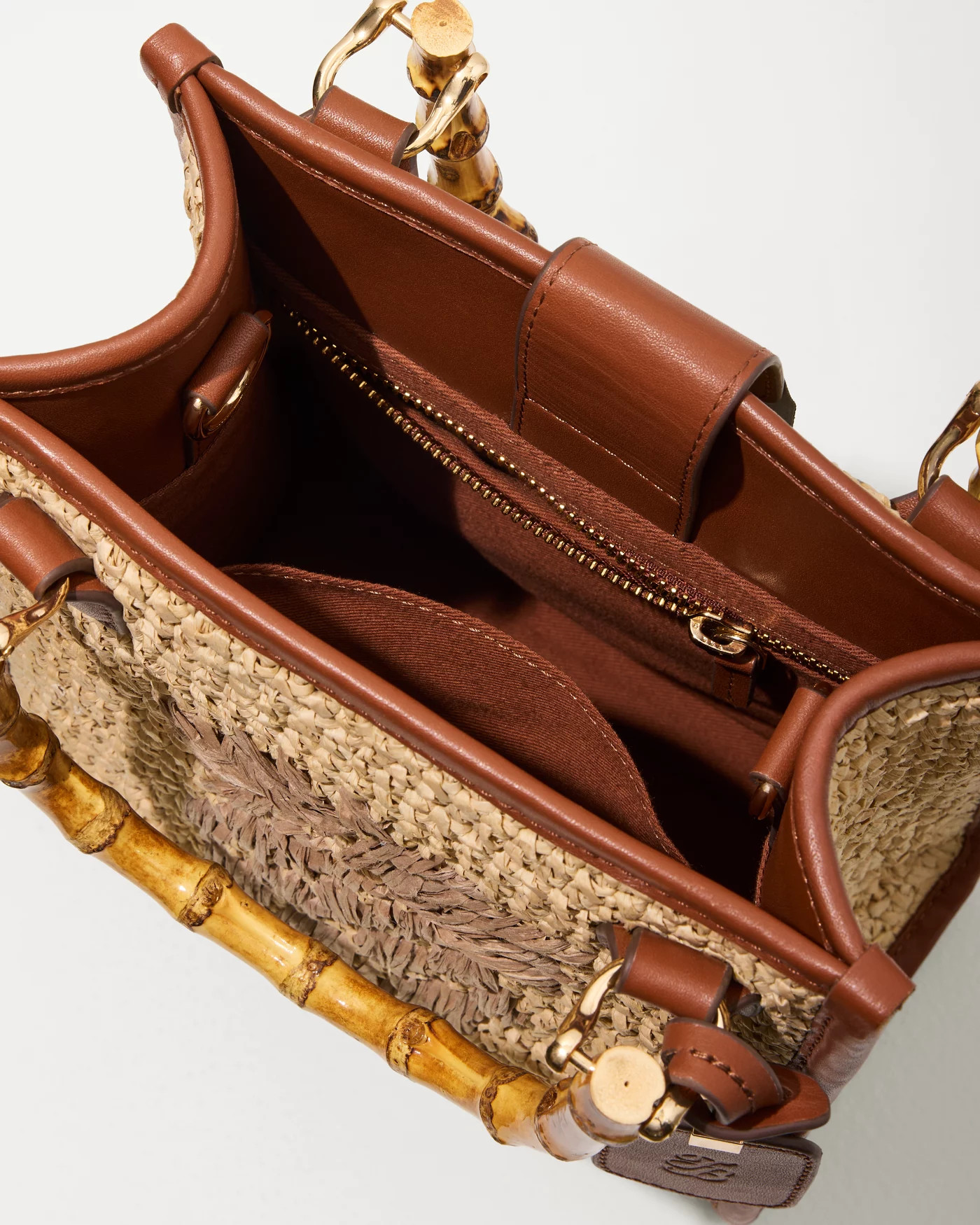 Raffia & Leather Bamboo Mini Tote | Tommy Bahama