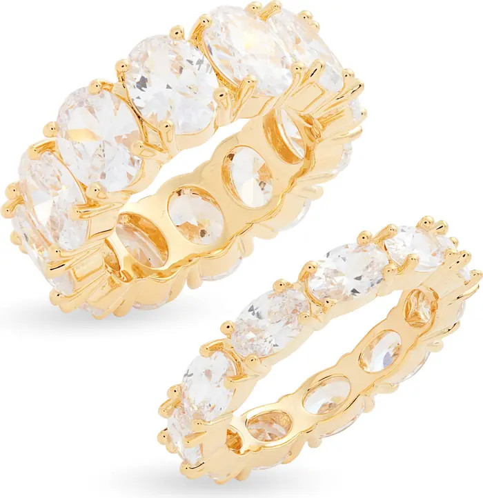 Set of 2 Oval Cubic Zirconia Eternity Rings | Nordstrom