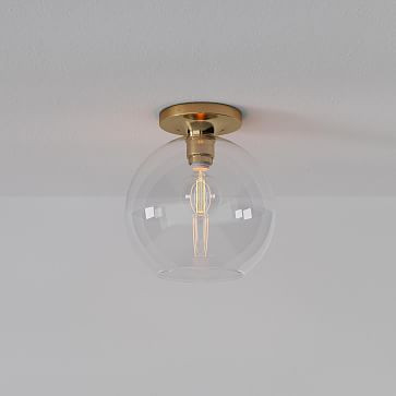 Sculptural Glass Globe Flushmount - Clear | West Elm (US)