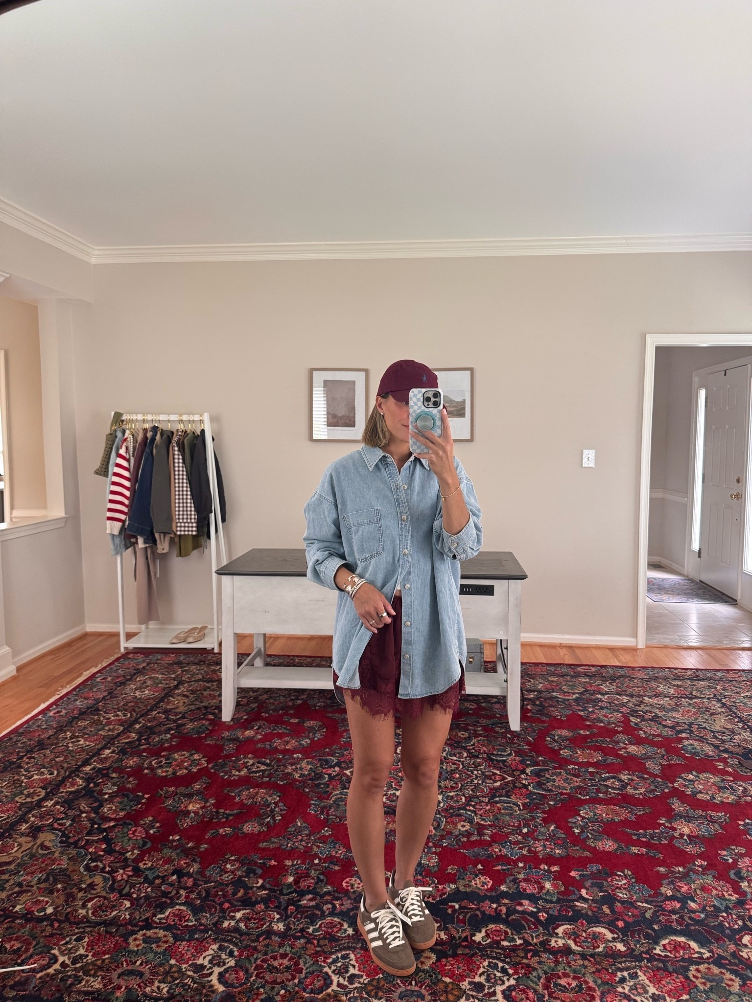 Small denim shirt
Small skort

#LTKootd