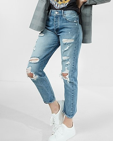 High Waisted Original Distressed Vintage Skinny Jean | Express