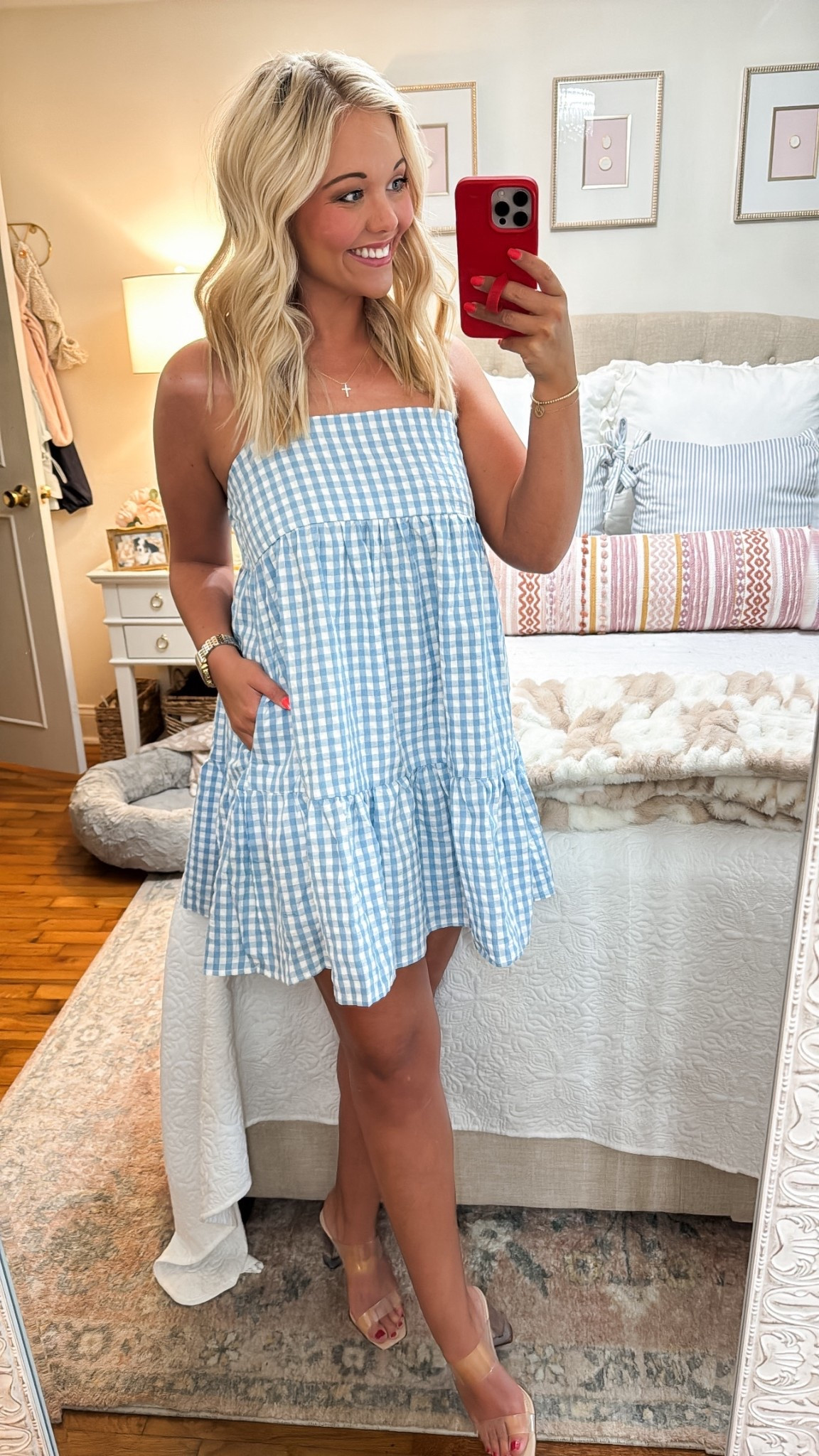 Amazon Prime Day - the CUTEST blue gingham dress! I’m wearing a small.
I’m 5’3, size 4-6

#LTKFindsUnder50 #LTKSaleAlert #LTKStyleTip