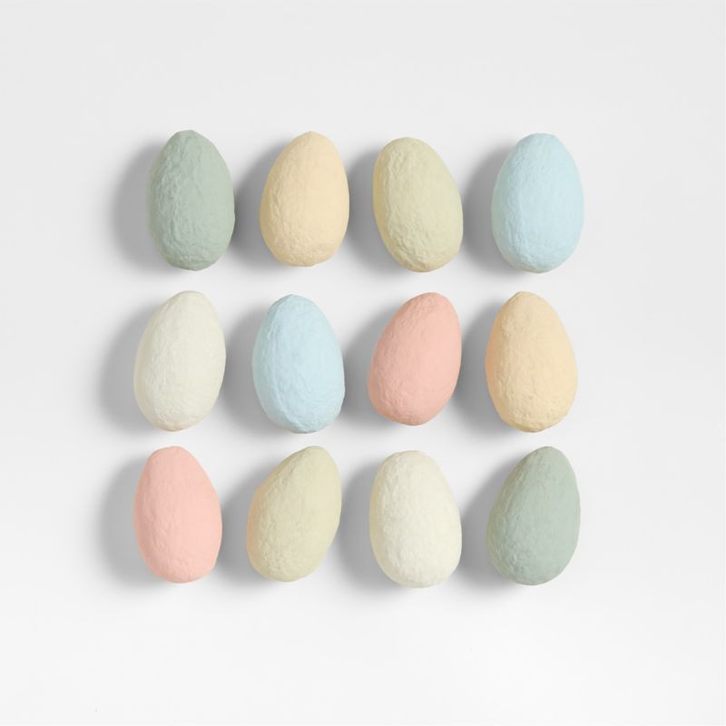 Pastel Colored Cotton Mache Decorative Easter Eggs, Set of 12 + Reviews | Crate & Barrel | Crate & Barrel