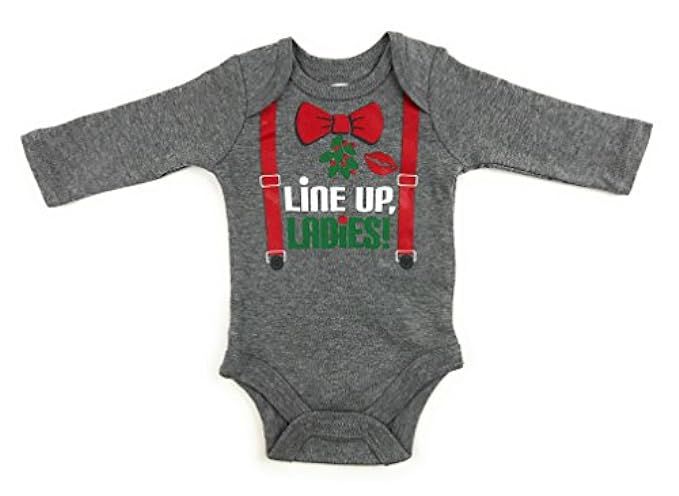 Assorted Santa, Ugly Sweater, Reindeer, Elf, Mistletoe Baby Boys & Girls Christmas Bodysuit Dress Up | Amazon (US)